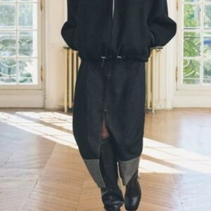 Zara Indigo Denim Midi Skirt